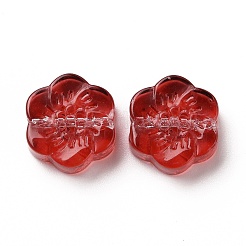 Transparent Spray Painted Glass Beads&nbsp;X-GLAA-I050-02