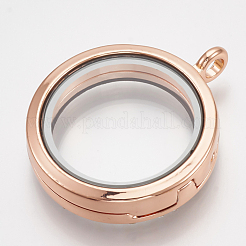Alloy Magnetic Locket Pendants&nbsp;PALLOY-T052-23RG