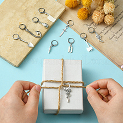 10Pcs 10 Style Killer's Weapon Theme Alloy Pendant Locking Stitch Markers&nbsp;HJEW-CJ00010