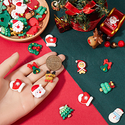 90Pcs 15 Styles Christmas Theme Opaque Resin Cabochons&nbsp;FIND-SC0011-32