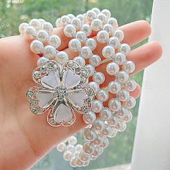 White Plastic Imitation Pearl Beaded Belly Chains&nbsp;WG08E5B-01