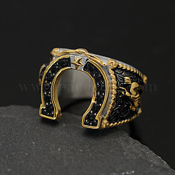 304 Stainless Steel Micro Pave Cubic Zirconia Finger Rings&nbsp;FS-WG5ACE0-01