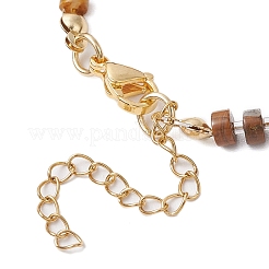 Natural Tiger Eye Beads Link Bracelets for Women Men&nbsp;BJEW-JB11467-04