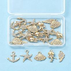 25Pcs 5 Style Alloy Crystal Rhinestone Pendants&nbsp;FIND-FS0004-14