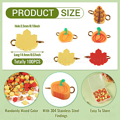 100Pcs Autumn Theme Handmade Polymer Clay Connector Charms&nbsp;PALLOY-TAC0251