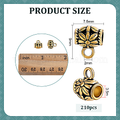 210Pcs Tibetan Style Alloy Tube Bails&nbsp;TIBE-PH0002-62AG