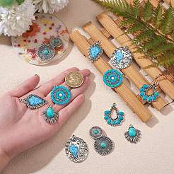 12Pcs 6 Styles Synthetic Turquoise Pendants&nbsp;FIND-SZ0005-73