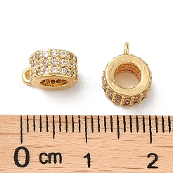 Brass Micro Pave Cubic Zirconia Tube Bails&nbsp;KK-P239-28G