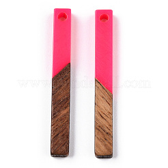 Transparent Resin & Walnut Wood Pendants&nbsp;RESI-TAC0021-44D