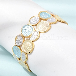 304 Stainless Steel Enamel Flat Round Open Cuff Bangles for Women&nbsp;SA-CBA1A30-03B-G
