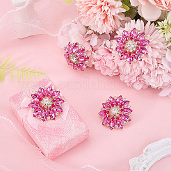 4Pcs Alloy & Glass & Rhinestone Shank Buttons&nbsp;BUTT-FG0001-63C