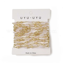 Rack Plating Brass Round Beaded Link Chains&nbsp;CHC-C026-13