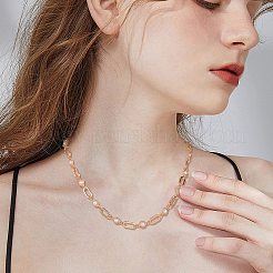 Imitation Pearl Sun & Oval Boho Link Chain Necklaces&nbsp;JN1131A