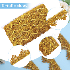 Polyester Flower Paillette Lace Ribbon&nbsp;OCOR-WH0078-109B