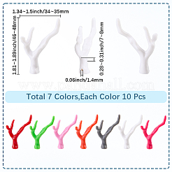 70Pcs 7 Colors Opaque Acrylic Imitation Coral Beads Strands&nbsp;SACR-SC0001-38