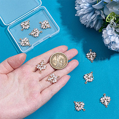 10Pcs Brass Pave Clear Glass Connector Charms&nbsp;KK-ME0002-81