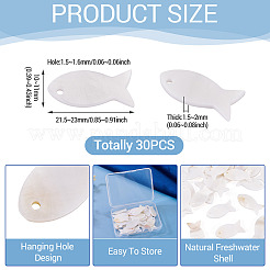 30Pcs Natural Freshwater Shell Pendants&nbsp;BSHE-TA0001-32