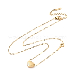 Heart & Skeleton Key Pendant Necklace&nbsp;NJEW-A004-14G