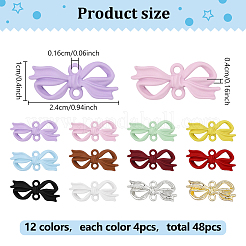 48Pcs 12 Colors Spray Painted Zinc Alloy Bowknot Connector Charms&nbsp;FIND-ME0003-85