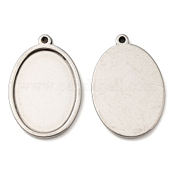 Non-Tarnish 201 Stainless Steel Pendant Cabochon Settings&nbsp;STAS-F296-05B-P