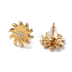 304 Stainless Steel Rhinestone Stud Earrings for Women&nbsp;STAS-Z117-13G