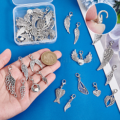 38Pcs 19 Styles Alloy Wing Pendant Decorations&nbsp;PALLOY-PH01908