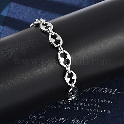 304 Stainless Steel Oval Link Chain Bracelets for Women Men&nbsp;BJEW-F488-48B-P
