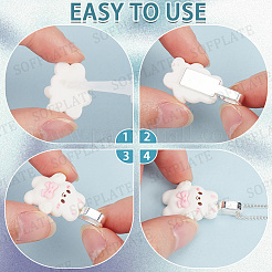 100Pcs 5 Colors Tibetan Style Alloy Glue-on Flat Pad Bails&nbsp;FIND-SP0001-89