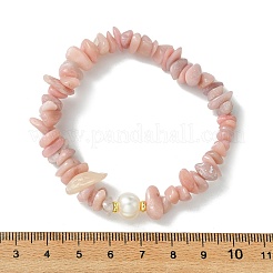 3Pcs 3 Styles Natural Mixed Gemstone Chip & Cultured Freshwater Pearl Beaded Stretch Bracelets Set for Women&nbsp;BJEW-JB13762-04