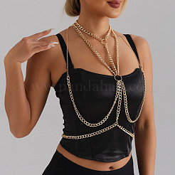 Alloy Twisted Chain Layered Chest Body Chains for Women&nbsp;FS-WGCB344-01