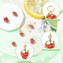 6Pcs 6 Styles Brass Enamel Pendants&nbsp;KK-CJ0003-69