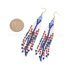 Handmade Glass Seed Beads Arrow Dangle Earrings&nbsp;EJEW-MZ00539-04