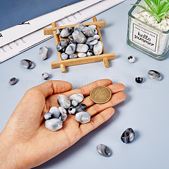 80pcs 4 styles Opaque Two Tone Imitation Jade Acrylic Beads&nbsp;OACR-TA0002-73