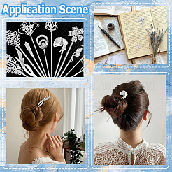 Brass/Iron /Alloy Hair Sticks&nbsp;OHAR-SC0001-09S