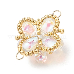 Glass & Seed Beads Links Connector Charms&nbsp;PALLOY-MZ01183-02