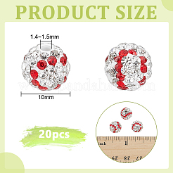 20Pcs Handmade Polymer Clay Rhinestone Beads&nbsp;CLAY-OC0001-12B