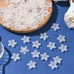 Transparent Frosted Acrylic Flower Beads&nbsp;X-PAB1936Y-10
