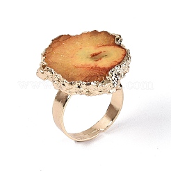 Natural Agate Cuff Rings&nbsp;RJEW-Q035-01G