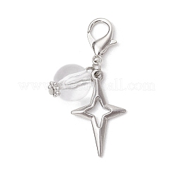 Clear Acrylic & Alloy Star & Moon & Planet Pendant Decorations&nbsp;X-HJEW-JM03051