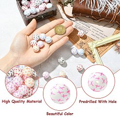 Round with Cross Food Grade Eco-Friendly Silicone Focal Beads&nbsp;SIL-CJC0007-15