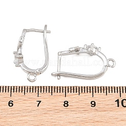 Brass Micro Pave Cubic Zirconia Hoop Earring Findings&nbsp;CU-CBAB5B4-08P