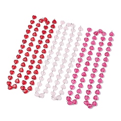 3Pcs 3 Colors Iron Glass Handmade Heart Link Chains&nbsp;AJEW-JB01447