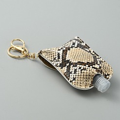 Leopard Print Pattern Plastic Hand Sanitizer Bottle with PU Leather Cover&nbsp;KEYC-WH0024-28C