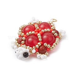 Handmade Glass Seed Beads Loom Pattern Pendants&nbsp;PALLOY-MZ00361-01