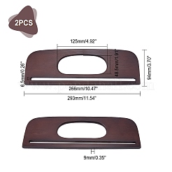 2Ppcs Wood Bag Handles&nbsp;WOOD-WR0001-04A