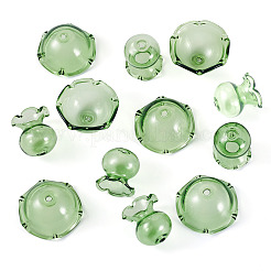 6 Sets Transparent Glass Bead Caps&nbsp;GLAA-BY0001-07D