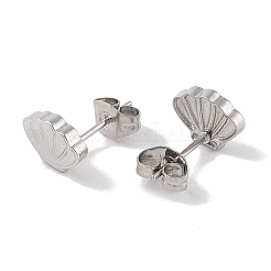 304 Stainless Steel Shell Shaped Stud Earrings for Women&nbsp;EJEW-G389-01P