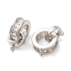 Brass Pave Clear Cubic Zirconia Tube Bails&nbsp;CU-CBA2907-12P