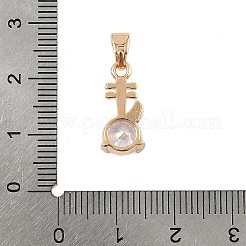 Brass Micro Pave Cubic Zirconia Pendants&nbsp;KK-E795-10KCG-01