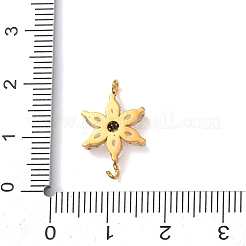 304 Stainless Steel Pave Cubic Zirconia Flower Links Connector Charms&nbsp;STAS-T026-03C-02G